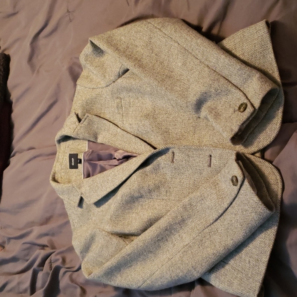 Wool Herringbone Blazer - image 1